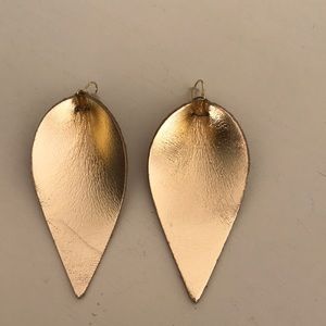 Gold leather earrings